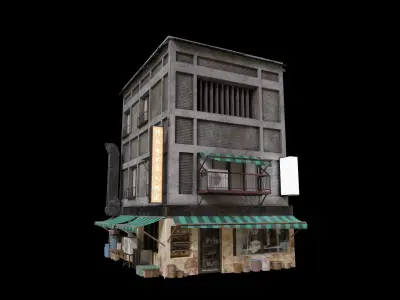 Chinatown Building Low-poly 3D model