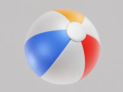 Beach Ball Low-poly 3D model