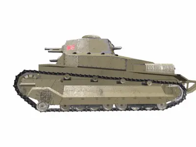Type 89 I-Go Japan Medium Tank PBR Low-poly 3D model