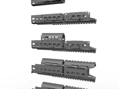 Modular handguard TRAX1  TRAX2 Low-poly 3D model