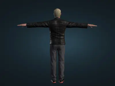  Man Body Leather Jacket 3d Model  Free low-poly 3D model