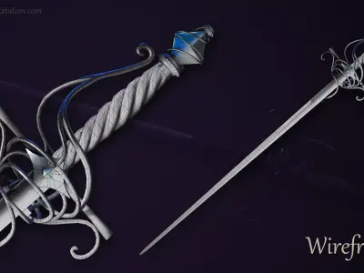 Azulae Rapier - Low Poly 3D model Low-poly 3D model
