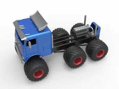 Monster truck 6x6 Scale 1 to 25 3D print model