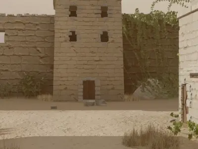 Walled Desert Settlement 3D model
