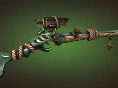 Shark sniper rifle Low-poly 3D model