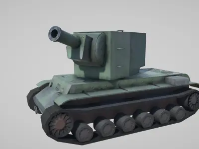 KV2 Tank Game Model Free low-poly 3D model