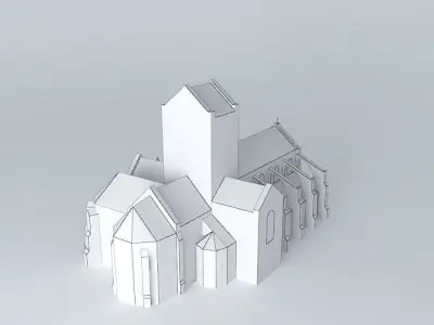 Church Auvers sur Oise Van Gogh painted Free 3D model