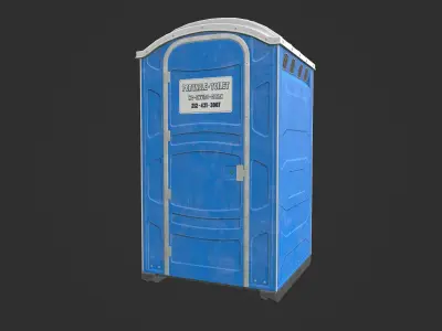 Mobile Toilet Low-poly 3D model