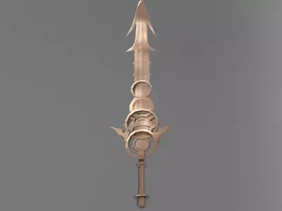 Monster slayer sword claymore stylised 4 Low-poly 3D model