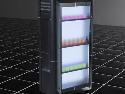 Modern Industrial Refrigerator Low-poly 3D model