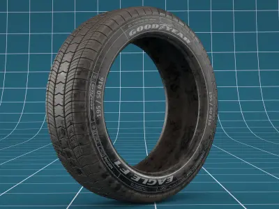 Car tire dirt 04 3D model
