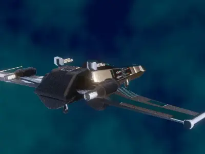 VX 09 Backfire   Sci-Fi Spaceship  Free Game Ready 3D Model  Free low-poly 3D model