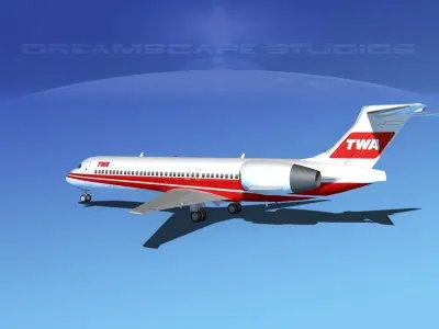 Boeing 717-200 TWA 2 3D model