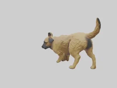 Border Terrier digging model 3D model
