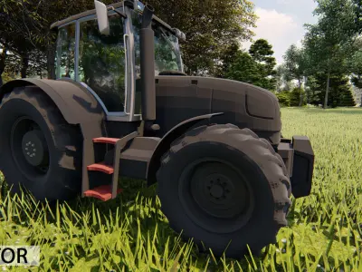 Tractor in grass 3D model