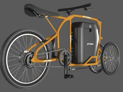 Stork - A Futuristic Electric Bike Bicycle 3D model
