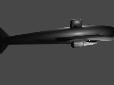 Basic Submarine Low-poly 3D model Low-poly 3D model