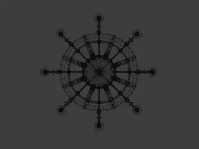 CHANDELIER gold and crystal 3D model