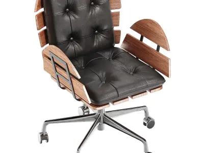  Brown Industrial Swivel Office Chair 3D model