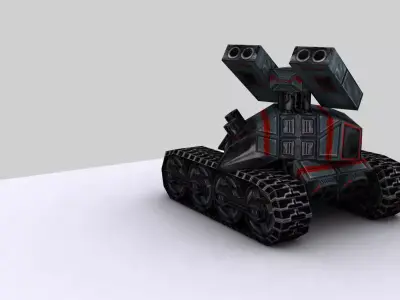 High-gun artillery collection Low-poly 3D model