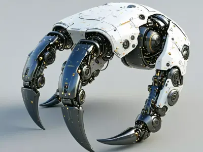 SciFi Robotic Claw Rigged Game Asset Low-poly 3D model