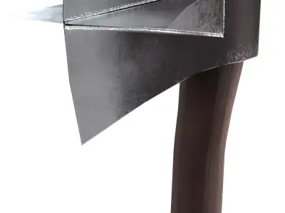 Axe with two blades Low-poly 3D model