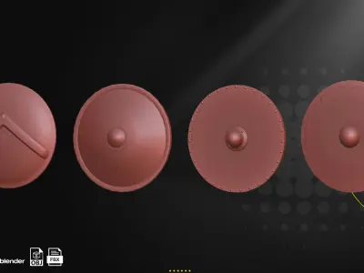 30 Medieval Shield Base Mesh Low-poly 3D model