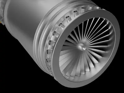 Aircraft turbine engine 3D print model