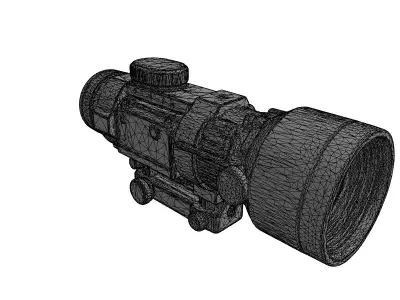 Tactical Rifle Scope Optic Sight Low-poly 3D model