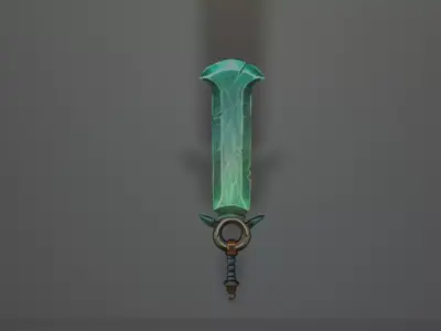 Low Poly Sword with tile texture Low-poly 3D model