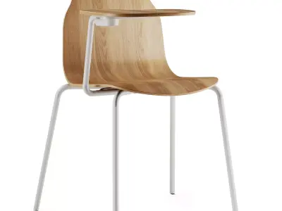 Sancal Boby Wood Chair with Writing Table 3D model