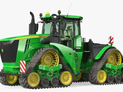 John Deere Four Track 9RX Series Tractor Dirty 3D model