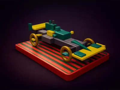 Low-Poly Racing Car Stylized Game-Ready Vehicle Low-poly 3D model