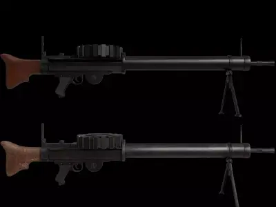 Lewis Gun Low-poly 3D model purchase