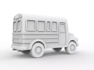 Toy School Bus 3D Print Model 3D print model