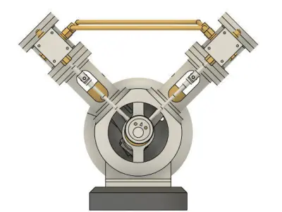 V2 Steam Engine 3D model