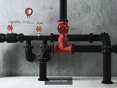 Industrial Pipe 3D Model Pack