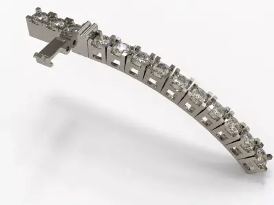 Diamond Tennis Bracelet 3mm50  3D print model