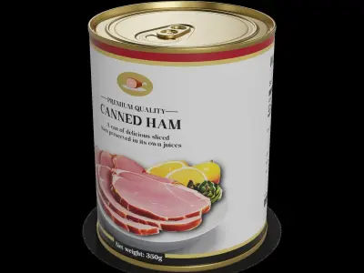 Canned meats and poultry Canned Ham Low-poly 3D model