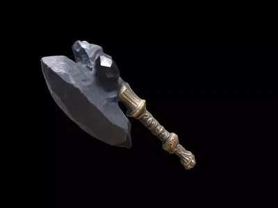 Black Crystal Top Of The Hammer 3D model
