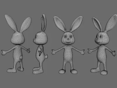 Bunny Rabbit - Rigged Low-poly 3D model