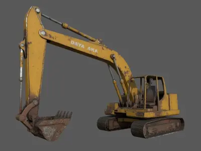 Rusty Digger Low-poly 3D model
