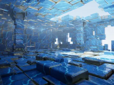 Modular Walls Fantasy Free low-poly 3D model