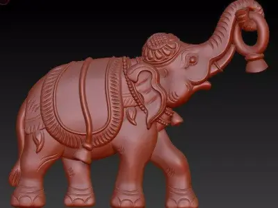 ELEPHANT RELIEF MODEL FOR CNC AND 3D PRINT 3D print model