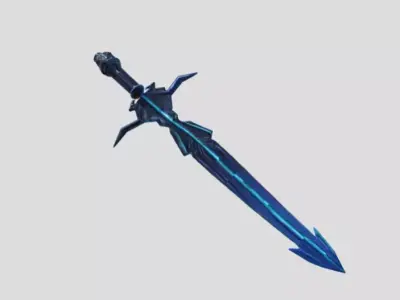 Blue Sword by Tripo Free low-poly 3D model