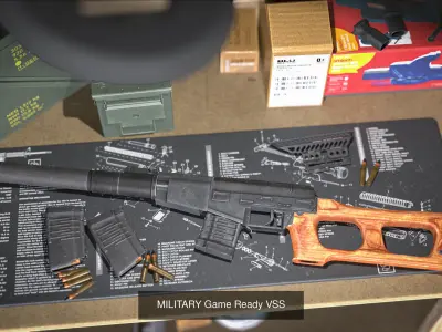 MILITARY Game Ready AS VAL and VSS 3D Model Pack