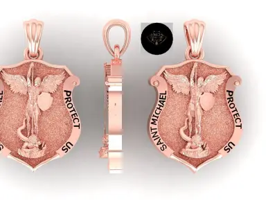SAINT MICHAEL PROTECT US PENDENT   3D PRINTABLE 3D print model