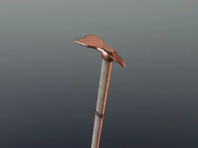 Hoe - Copper Low-poly 3D model