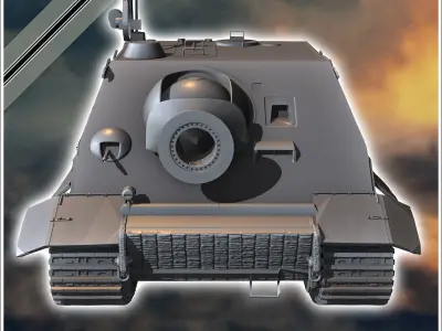 380mm RW61 auf Sturmmorser Tiger Sturmtiger assault tank - minia 3D print model