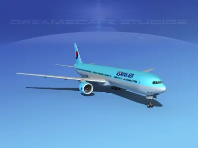 Boeing 777-300 Korean Airlines 3D model